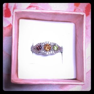 Multi stone statement cocktail fashion ring